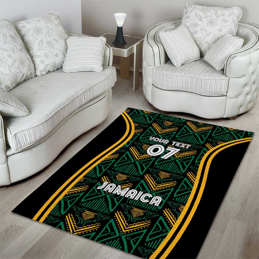 Afro-Jamaica Custom Area Rug Reggae Boyz Ethnic Motifs LT7