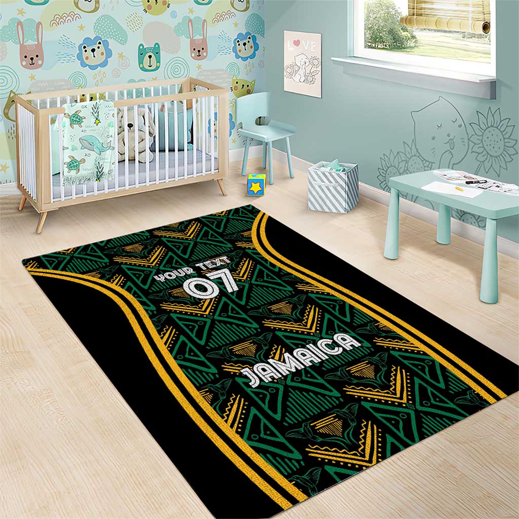 Afro-Jamaica Custom Area Rug Reggae Boyz Ethnic Motifs LT7