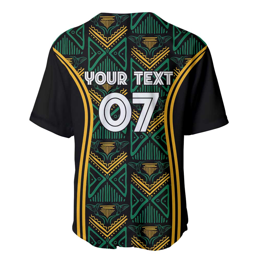 Afro-Jamaica Custom Baseball Jersey Reggae Boyz Ethnic Motifs LT7