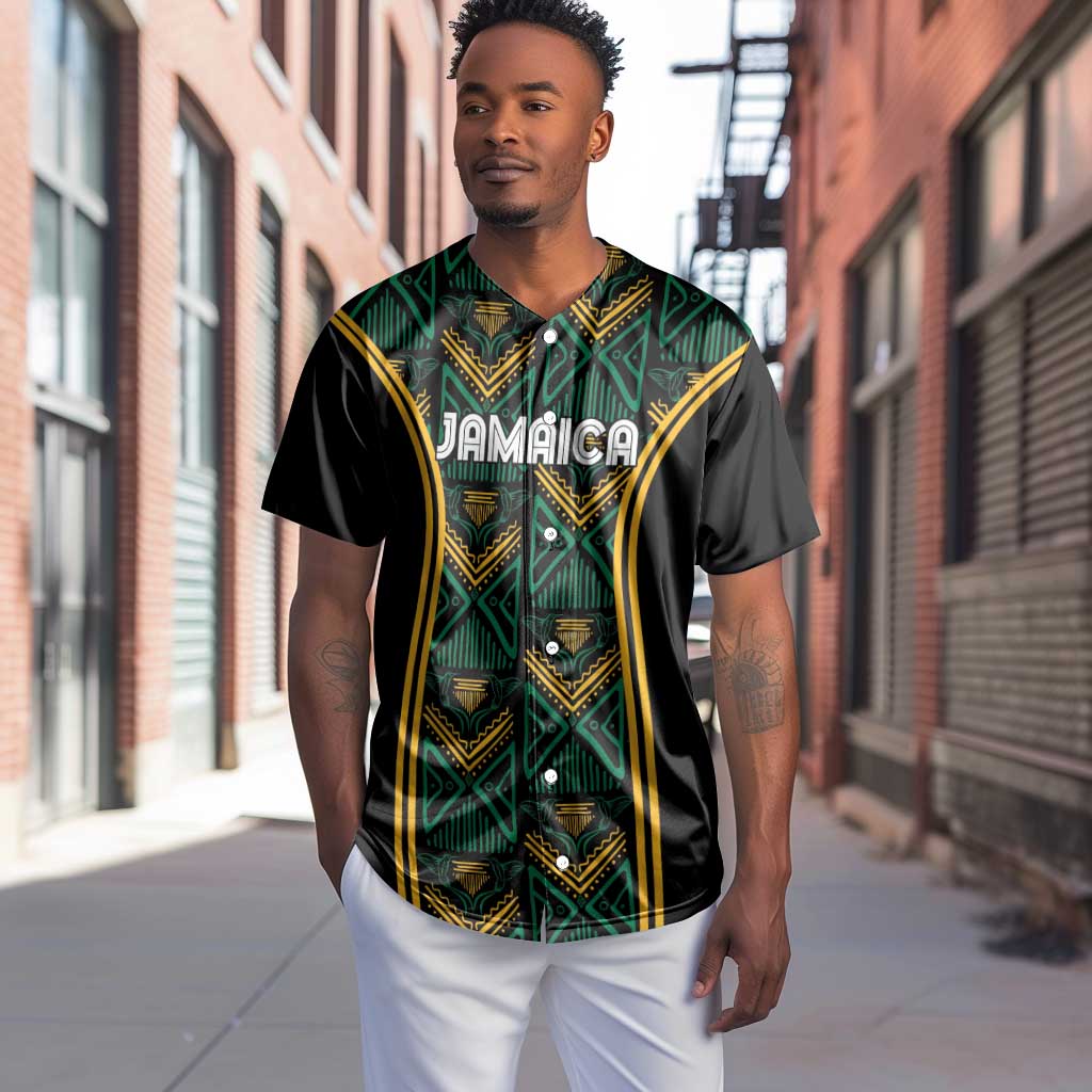 Afro-Jamaica Custom Baseball Jersey Reggae Boyz Ethnic Motifs LT7