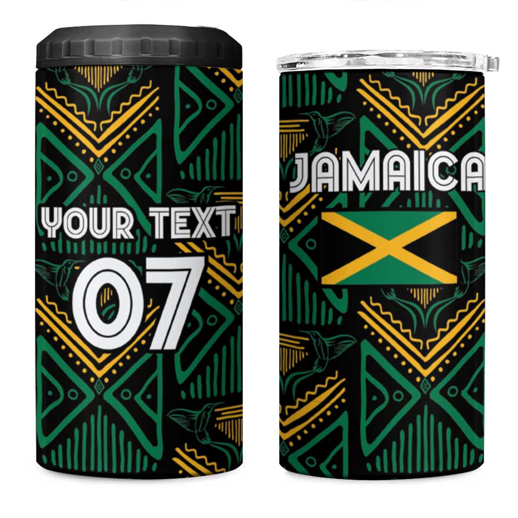 Afro-Jamaica Custom 4 in 1 Can Cooler Tumbler Reggae Boyz Ethnic Motifs LT7