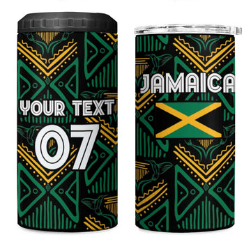 Afro-Jamaica Custom 4 in 1 Can Cooler Tumbler Reggae Boyz Ethnic Motifs LT7