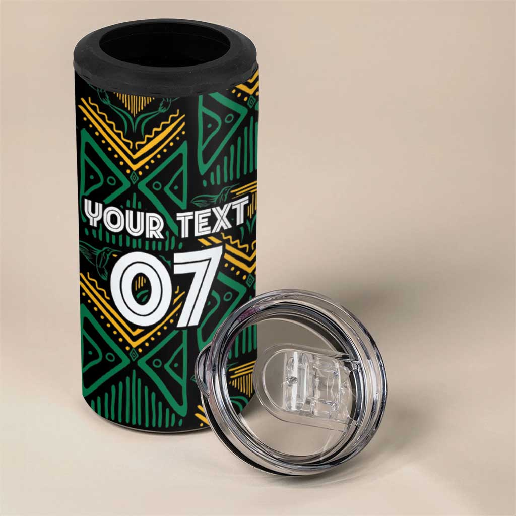 Afro-Jamaica Custom 4 in 1 Can Cooler Tumbler Reggae Boyz Ethnic Motifs LT7