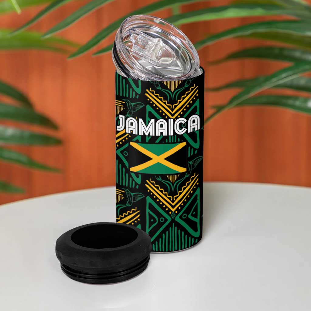 Afro-Jamaica Custom 4 in 1 Can Cooler Tumbler Reggae Boyz Ethnic Motifs LT7