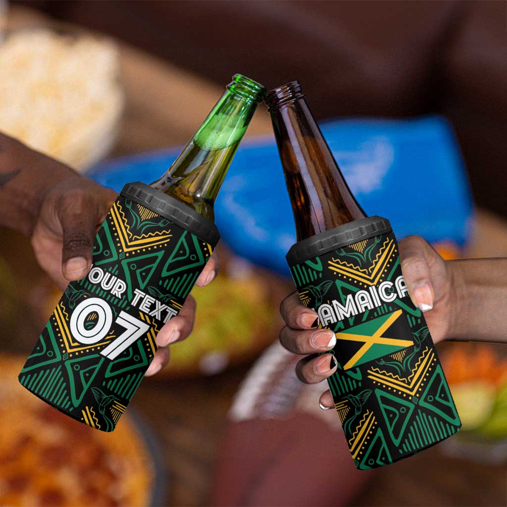 Afro-Jamaica Custom 4 in 1 Can Cooler Tumbler Reggae Boyz Ethnic Motifs LT7
