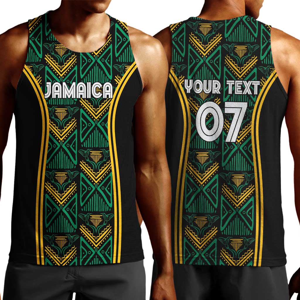 Afro-Jamaica Custom Men Tank Top Reggae Boyz Ethnic Motifs LT7