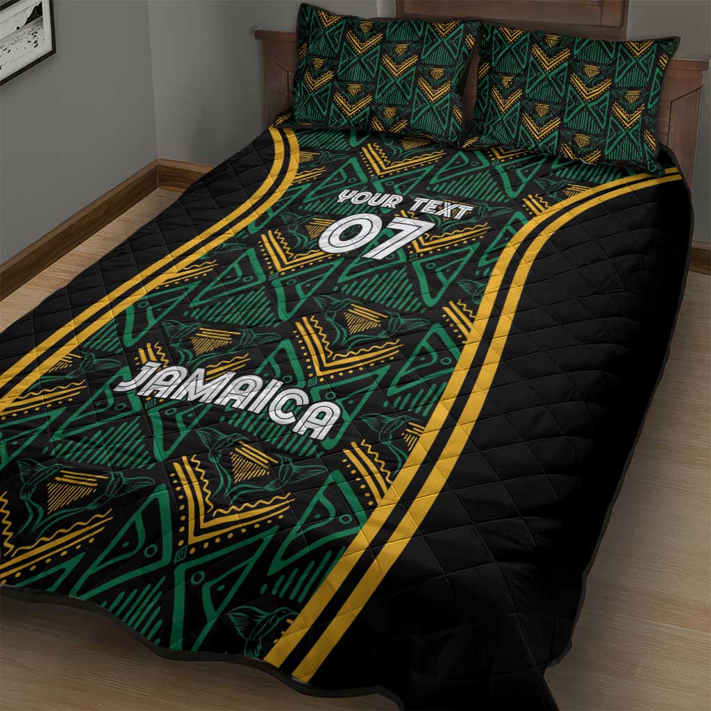 Afro-Jamaica Custom Quilt Bed Set Reggae Boyz Ethnic Motifs LT7