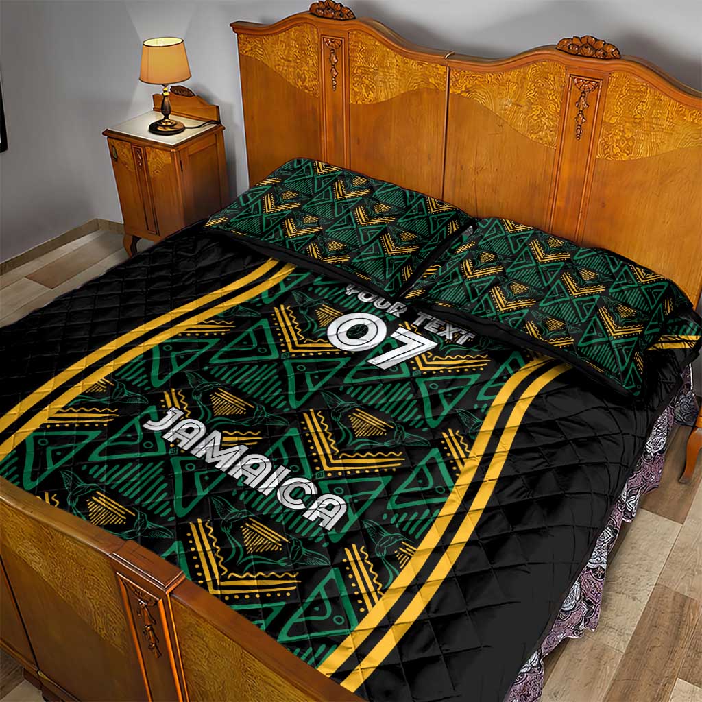 Afro-Jamaica Custom Quilt Bed Set Reggae Boyz Ethnic Motifs LT7