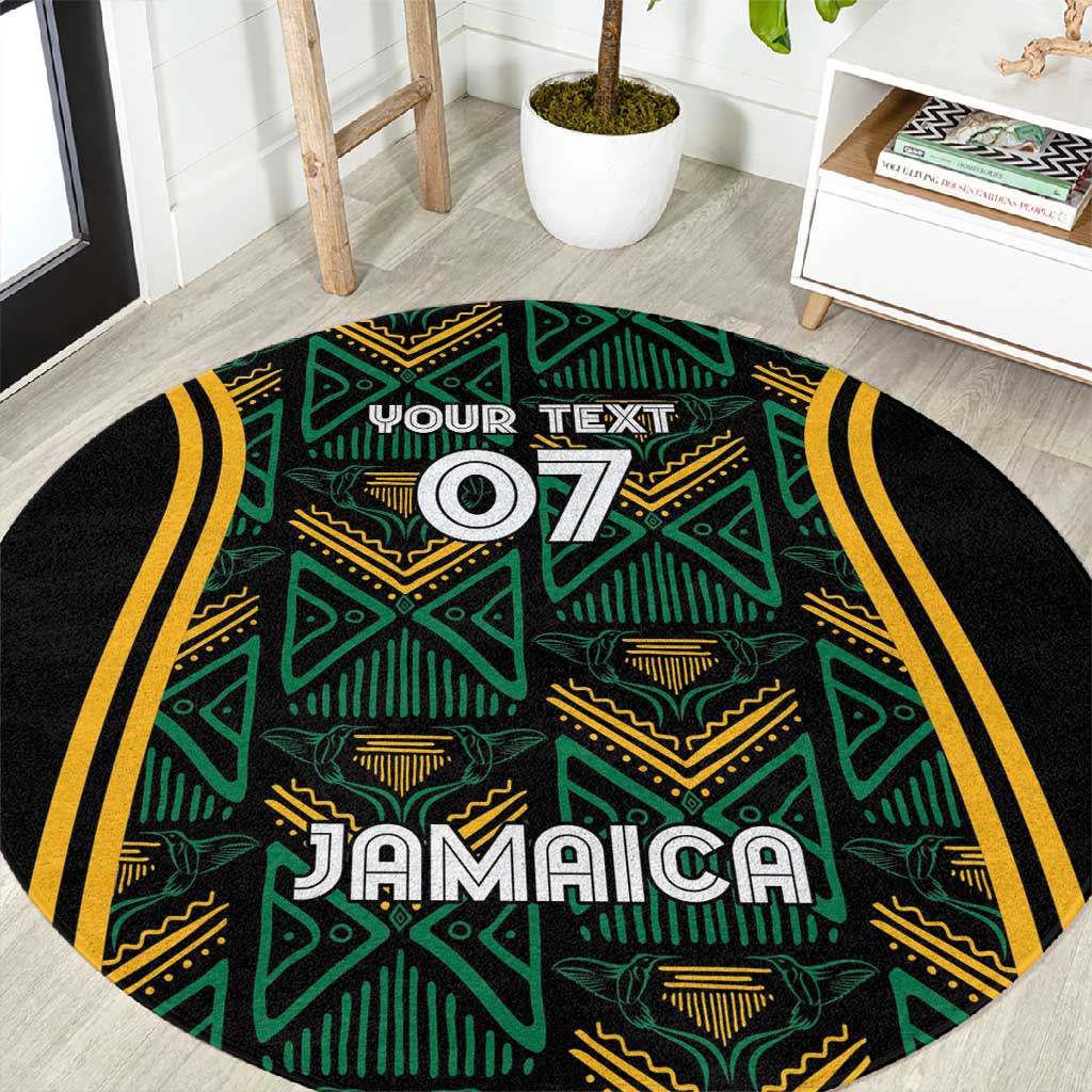 Afro-Jamaica Custom Round Carpet Reggae Boyz Ethnic Motifs LT7