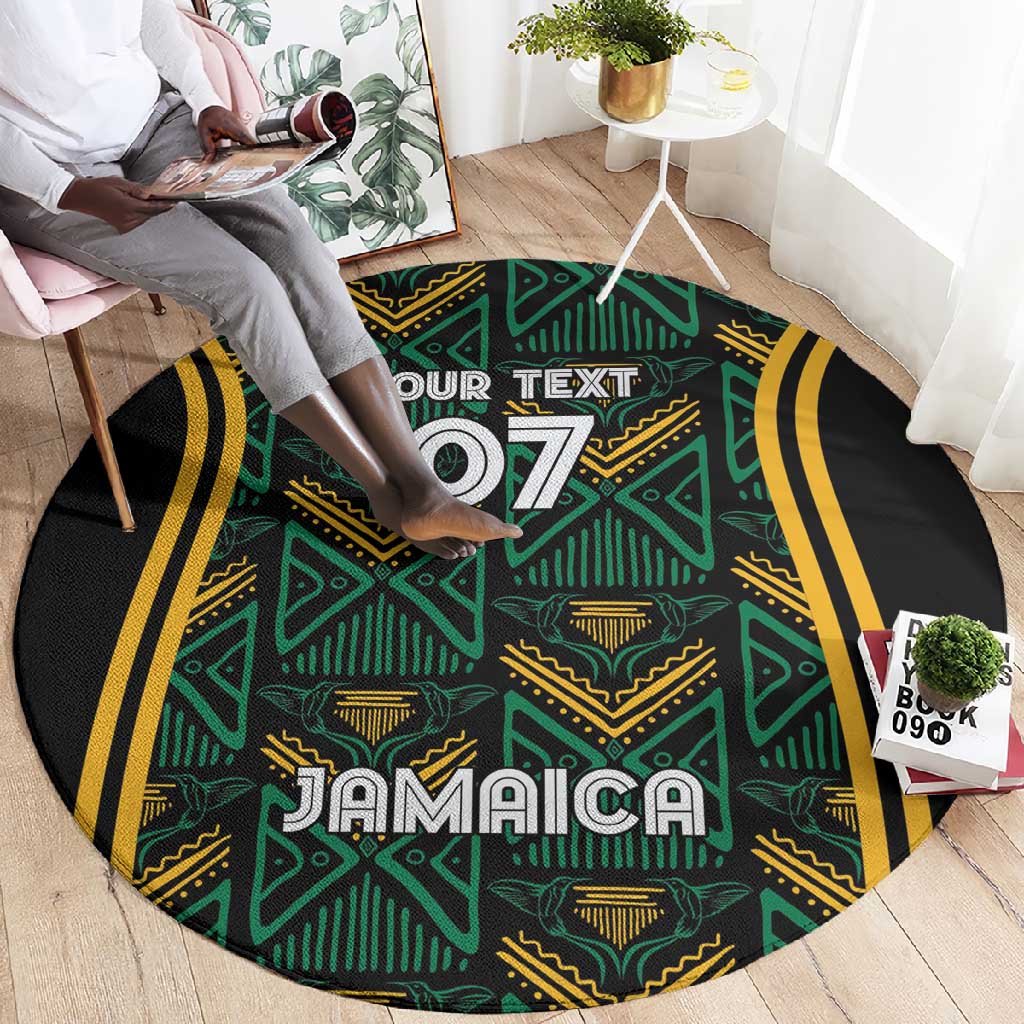 Afro-Jamaica Custom Round Carpet Reggae Boyz Ethnic Motifs LT7