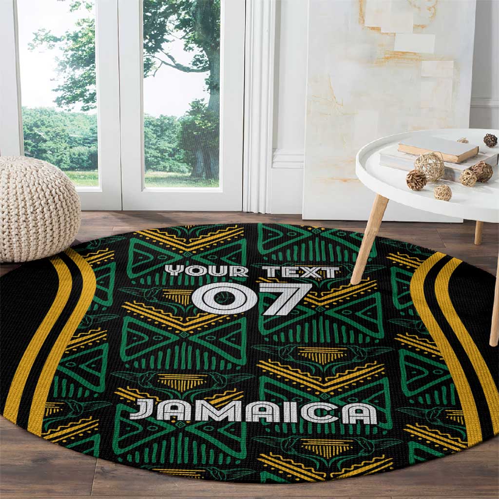 Afro-Jamaica Custom Round Carpet Reggae Boyz Ethnic Motifs LT7
