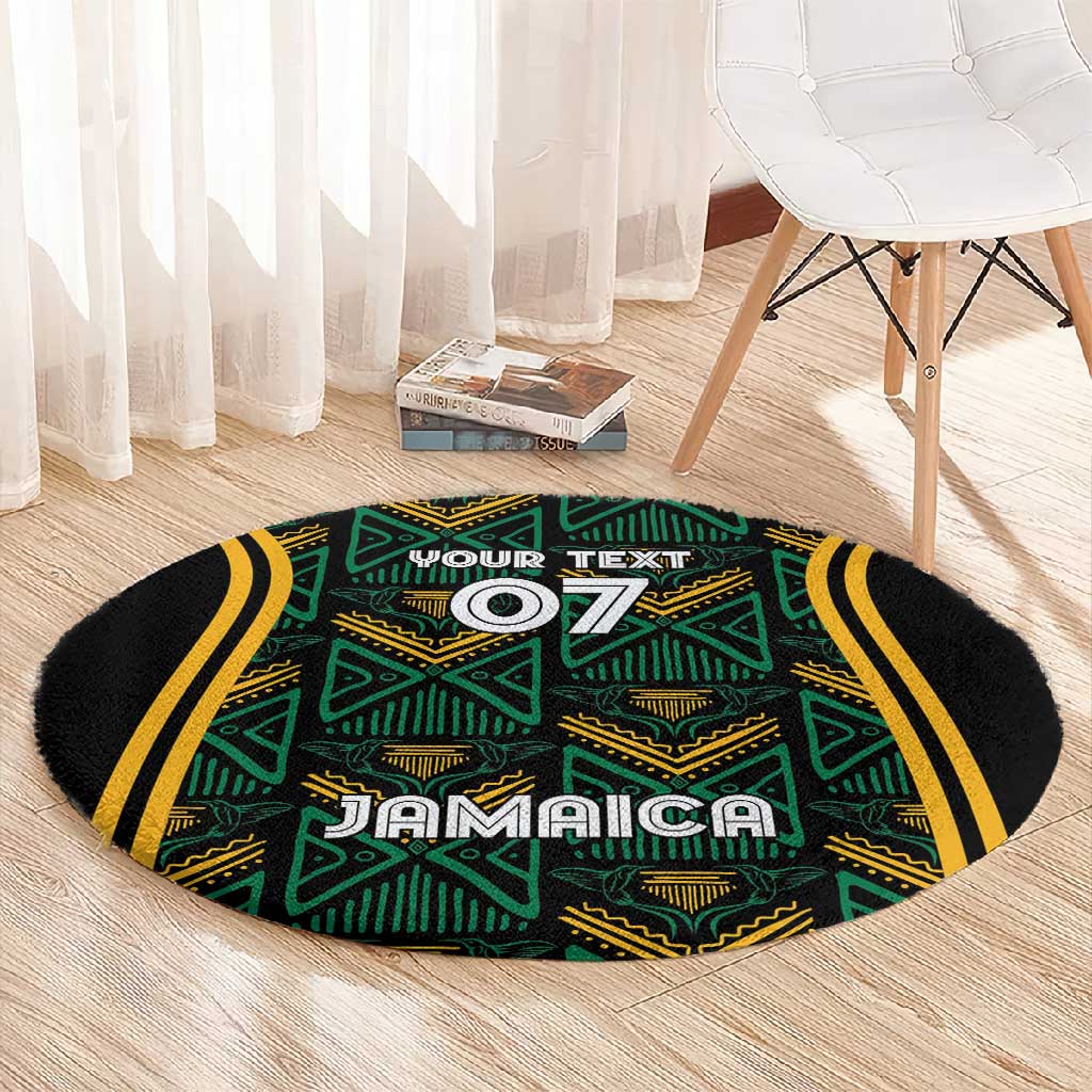 Afro-Jamaica Custom Round Carpet Reggae Boyz Ethnic Motifs LT7