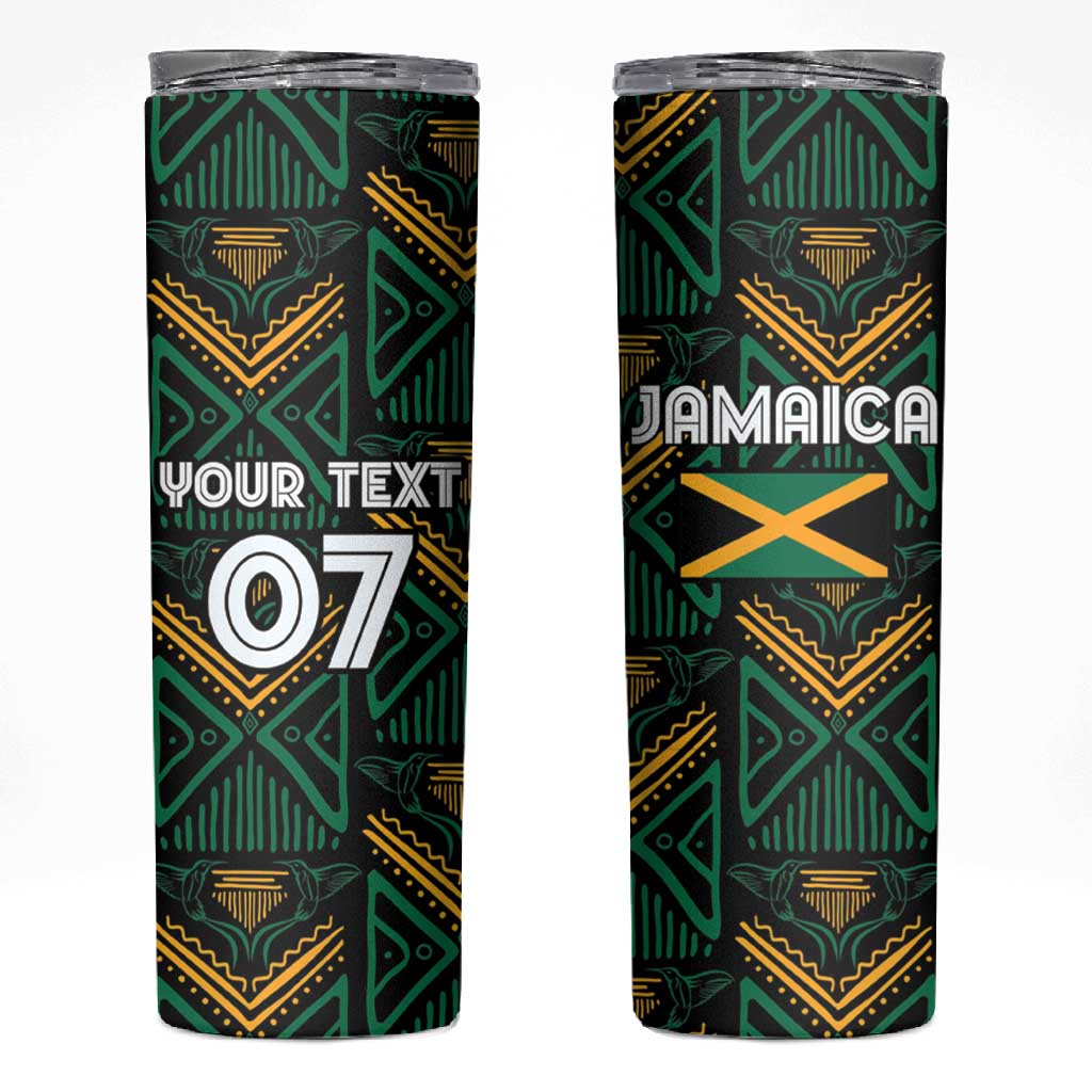 Afro-Jamaica Custom Skinny Tumbler Reggae Boyz Ethnic Motifs LT7