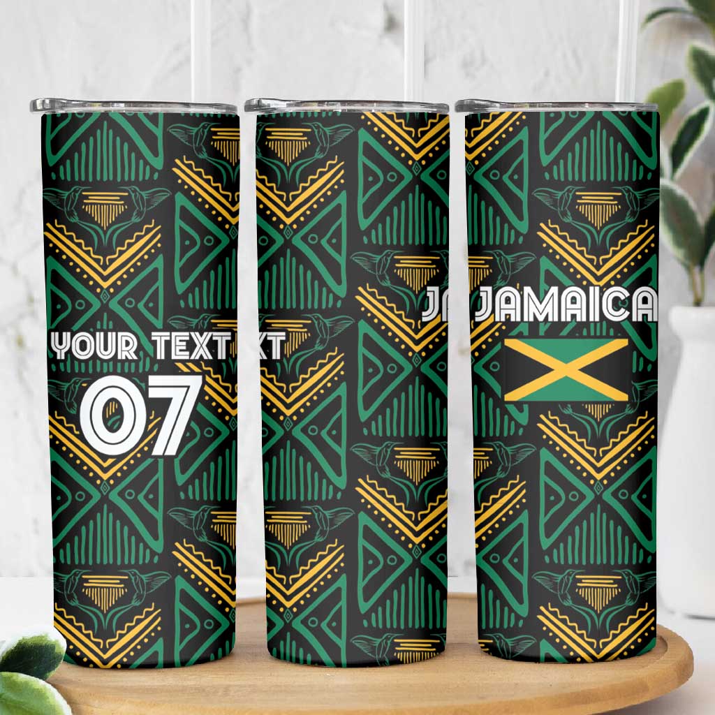 Afro-Jamaica Custom Skinny Tumbler Reggae Boyz Ethnic Motifs LT7