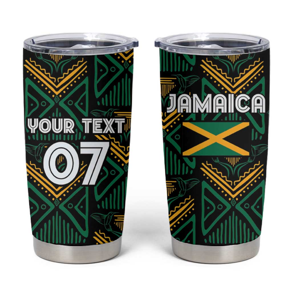 Afro-Jamaica Custom Tumbler Cup Reggae Boyz Ethnic Motifs LT7