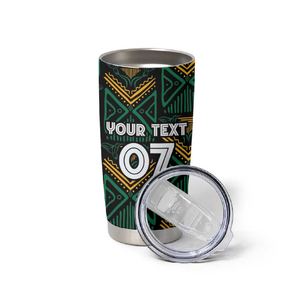 Afro-Jamaica Custom Tumbler Cup Reggae Boyz Ethnic Motifs LT7