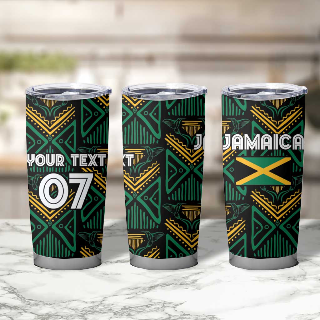 Afro-Jamaica Custom Tumbler Cup Reggae Boyz Ethnic Motifs LT7