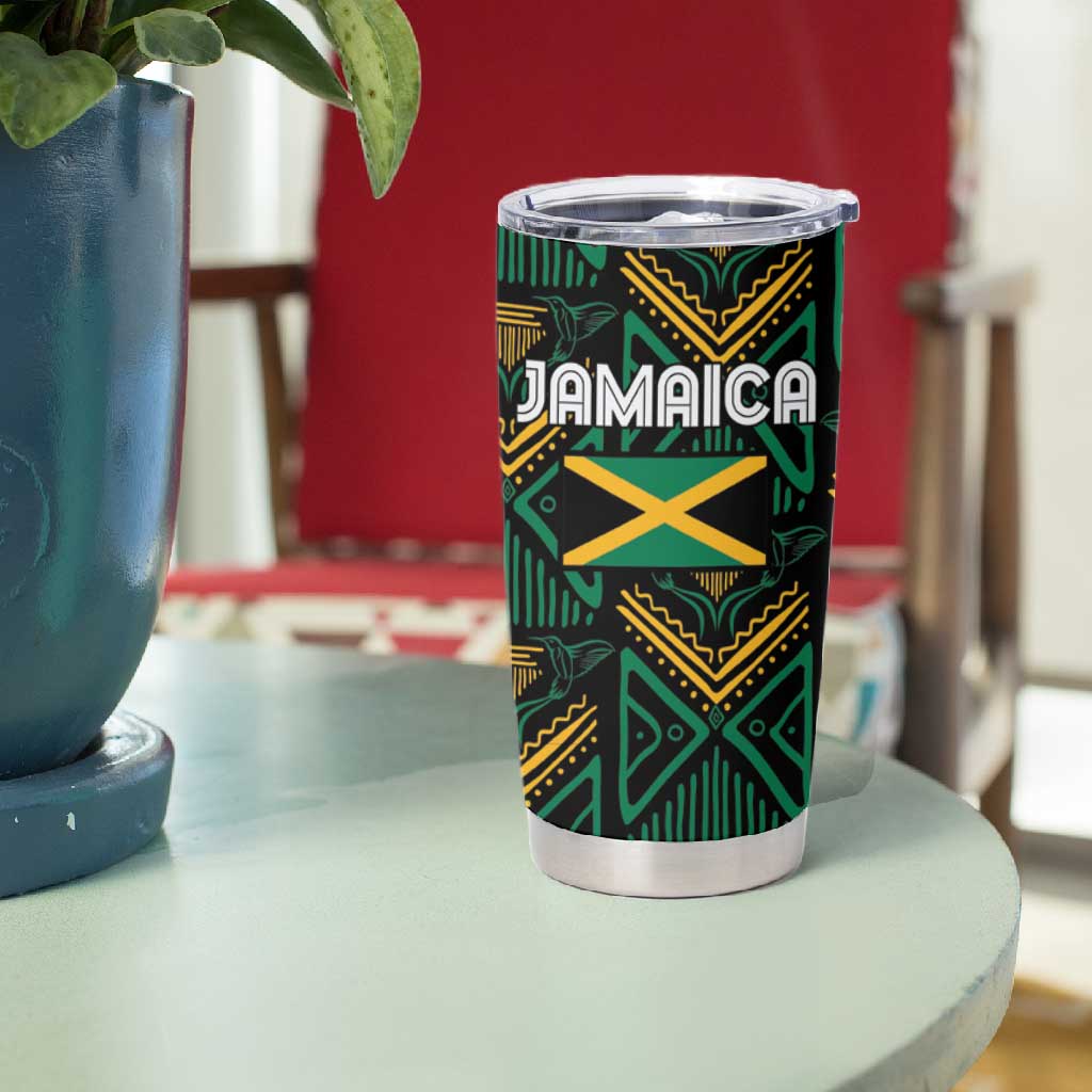 Afro-Jamaica Custom Tumbler Cup Reggae Boyz Ethnic Motifs LT7