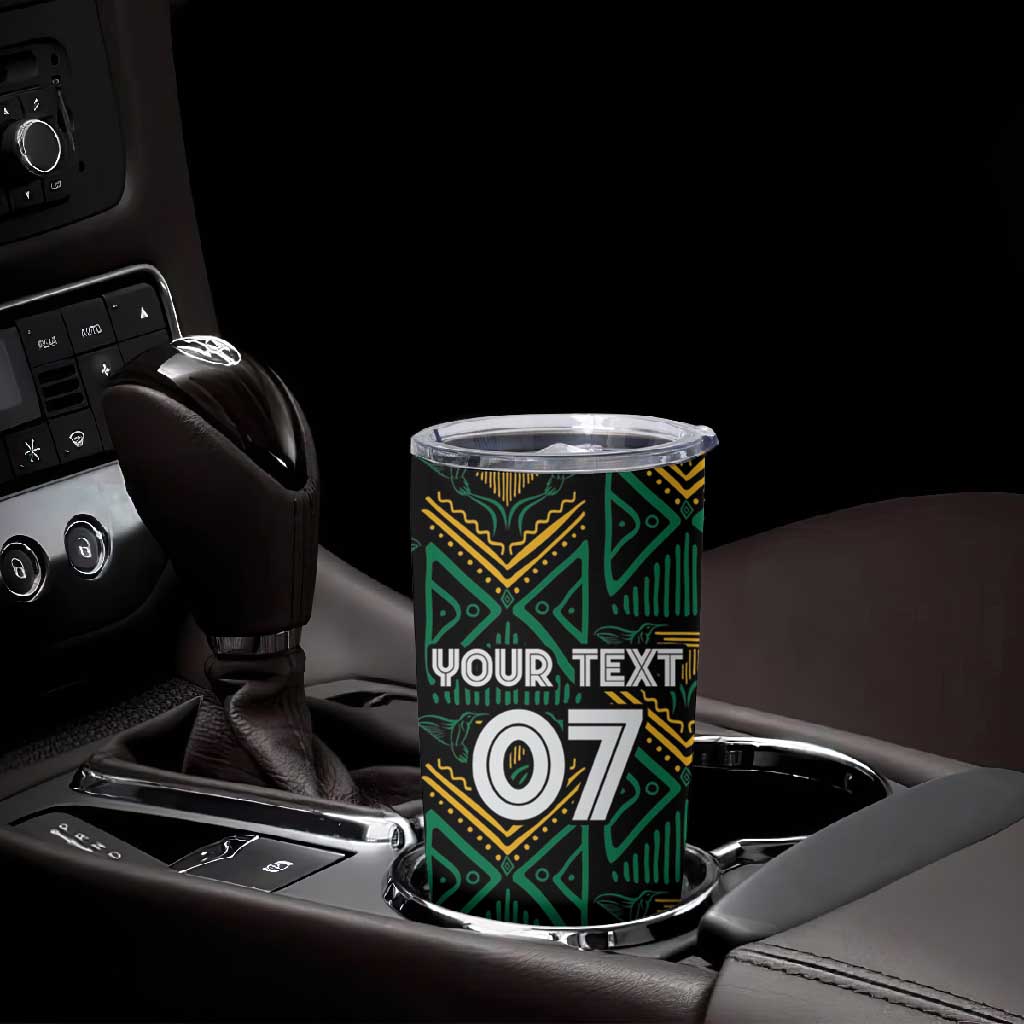 Afro-Jamaica Custom Tumbler Cup Reggae Boyz Ethnic Motifs LT7
