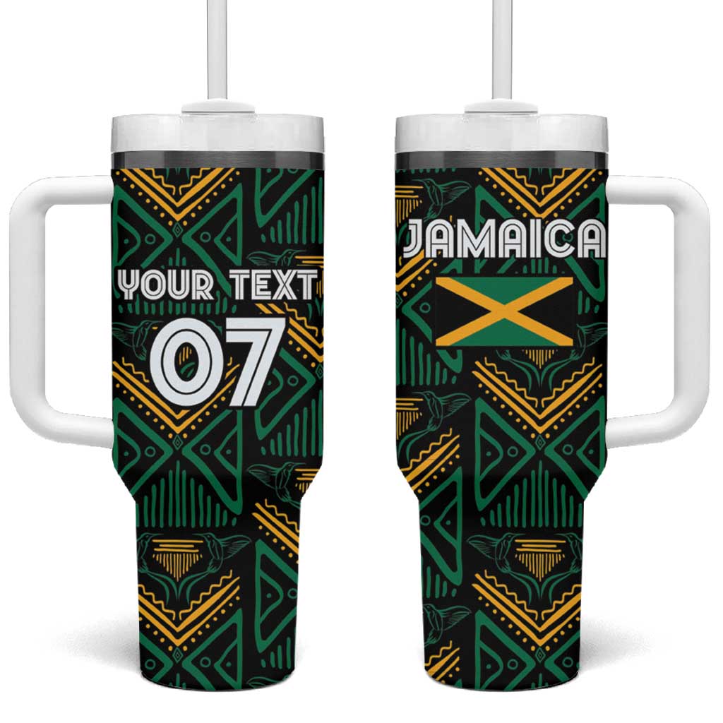 Afro-Jamaica Custom Tumbler With Handle Reggae Boyz Ethnic Motifs LT7