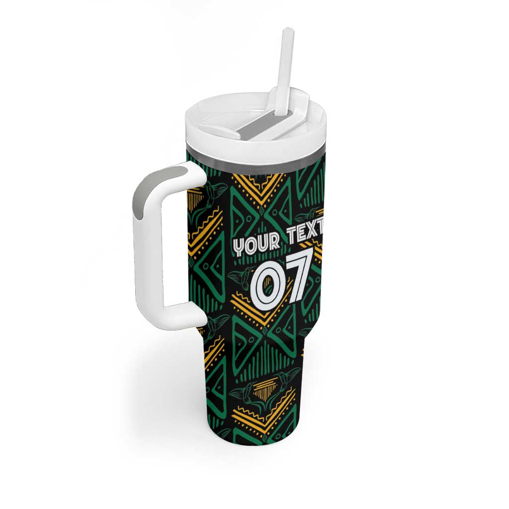 Afro-Jamaica Custom Tumbler With Handle Reggae Boyz Ethnic Motifs LT7