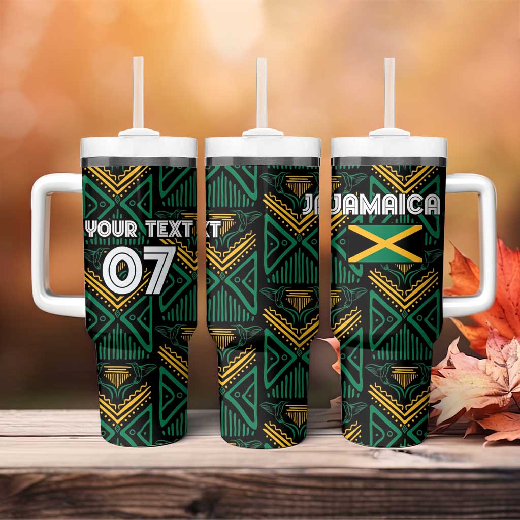 Afro-Jamaica Custom Tumbler With Handle Reggae Boyz Ethnic Motifs LT7