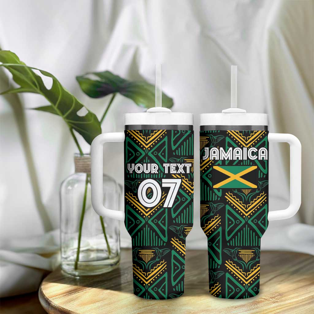 Afro-Jamaica Custom Tumbler With Handle Reggae Boyz Ethnic Motifs LT7