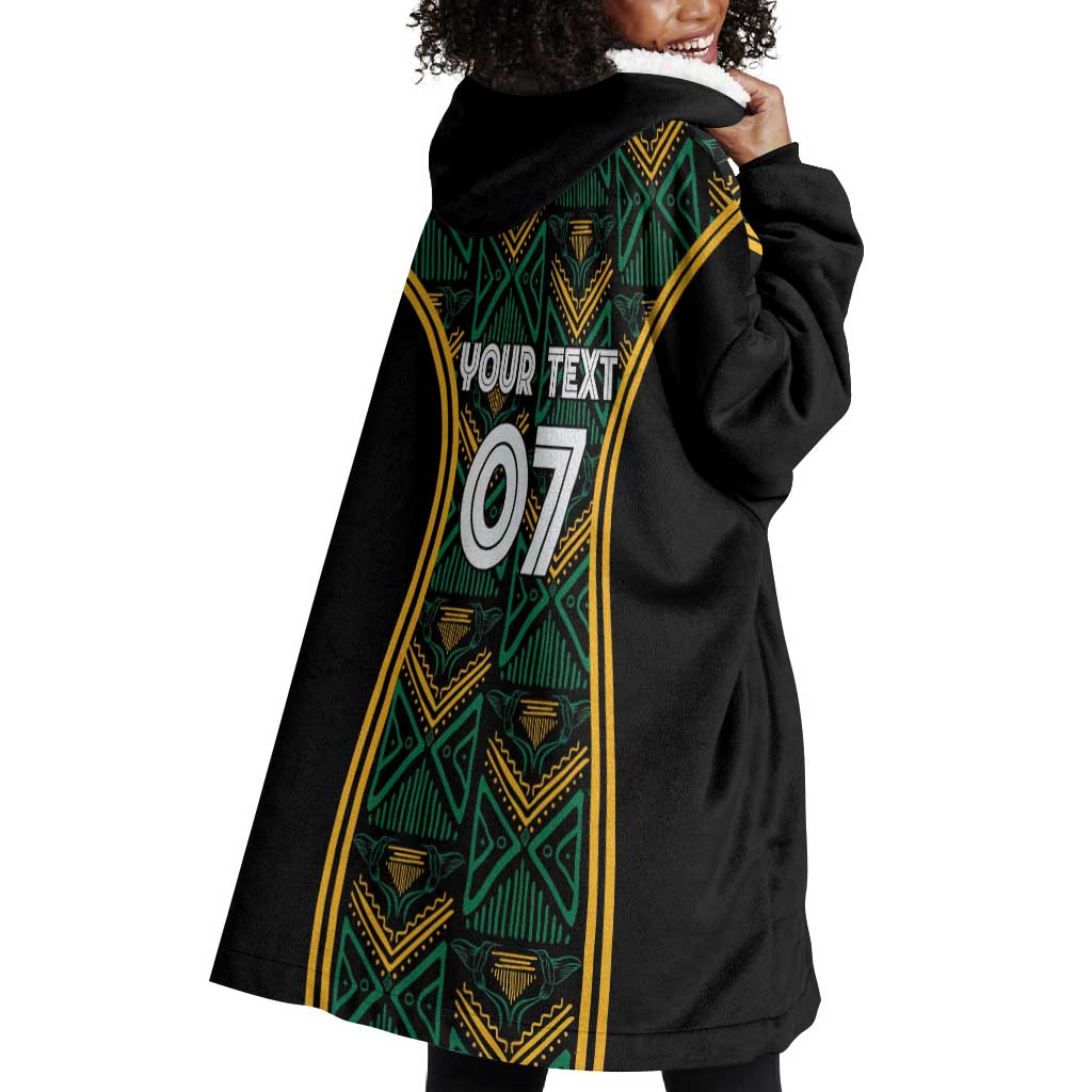 Afro-Jamaica Custom Wearable Blanket Hoodie Reggae Boyz Ethnic Motifs LT7