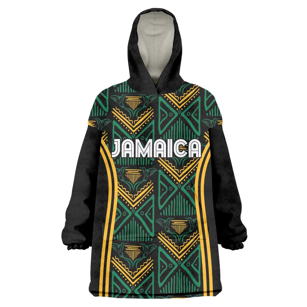 Afro-Jamaica Custom Wearable Blanket Hoodie Reggae Boyz Ethnic Motifs LT7