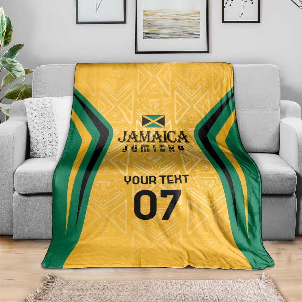 Afro-Jamaica Custom Blanket Golden Ethnic Motifs LT7
