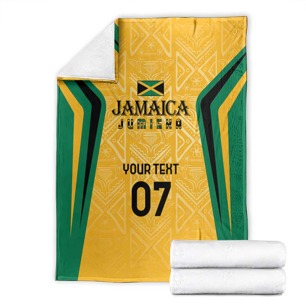 Afro-Jamaica Custom Blanket Golden Ethnic Motifs LT7