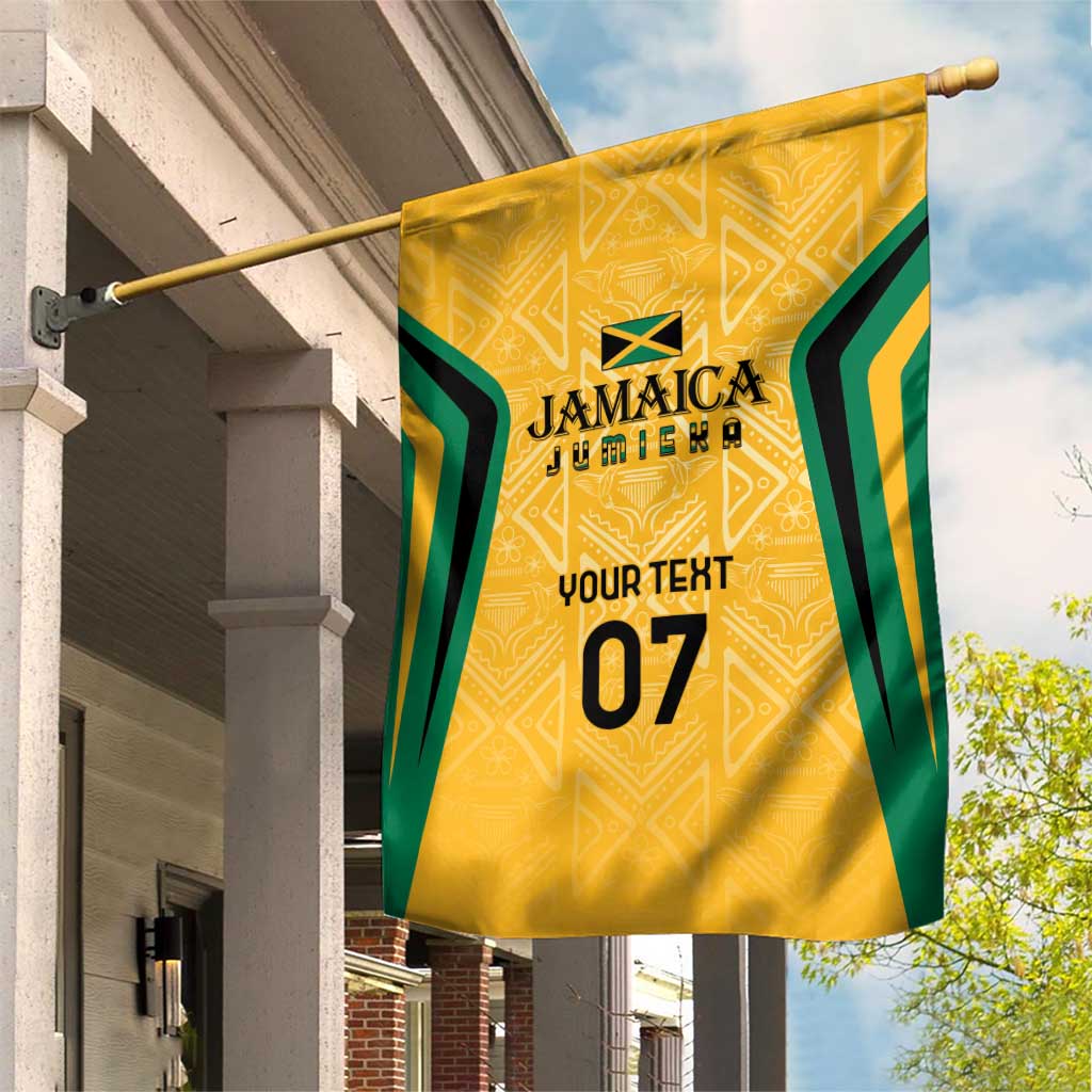 Afro-Jamaica Custom Garden Flag Golden Ethnic Motifs LT7