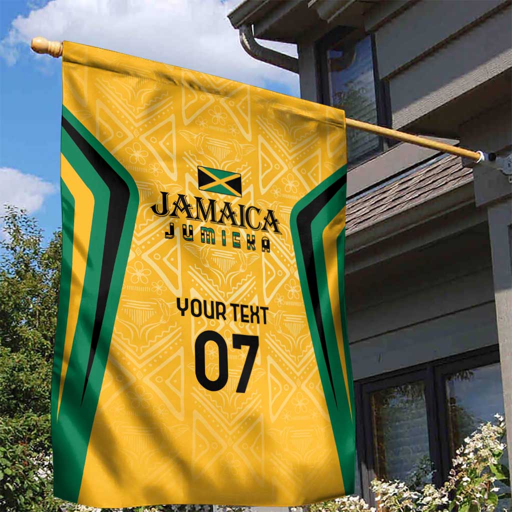 Afro-Jamaica Custom Garden Flag Golden Ethnic Motifs LT7