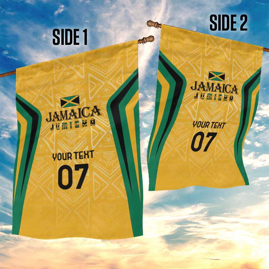 Afro-Jamaica Custom Garden Flag Golden Ethnic Motifs LT7