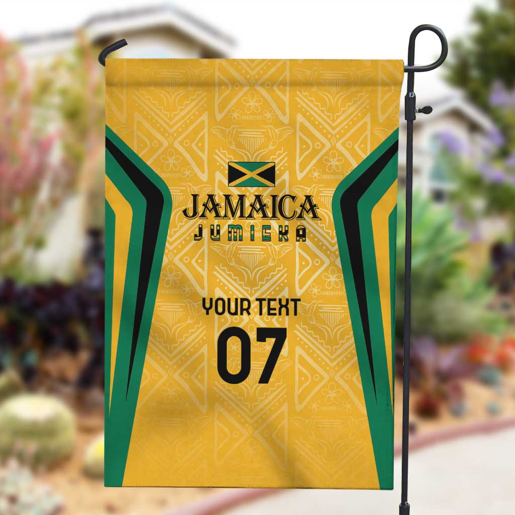 Afro-Jamaica Custom Garden Flag Golden Ethnic Motifs LT7