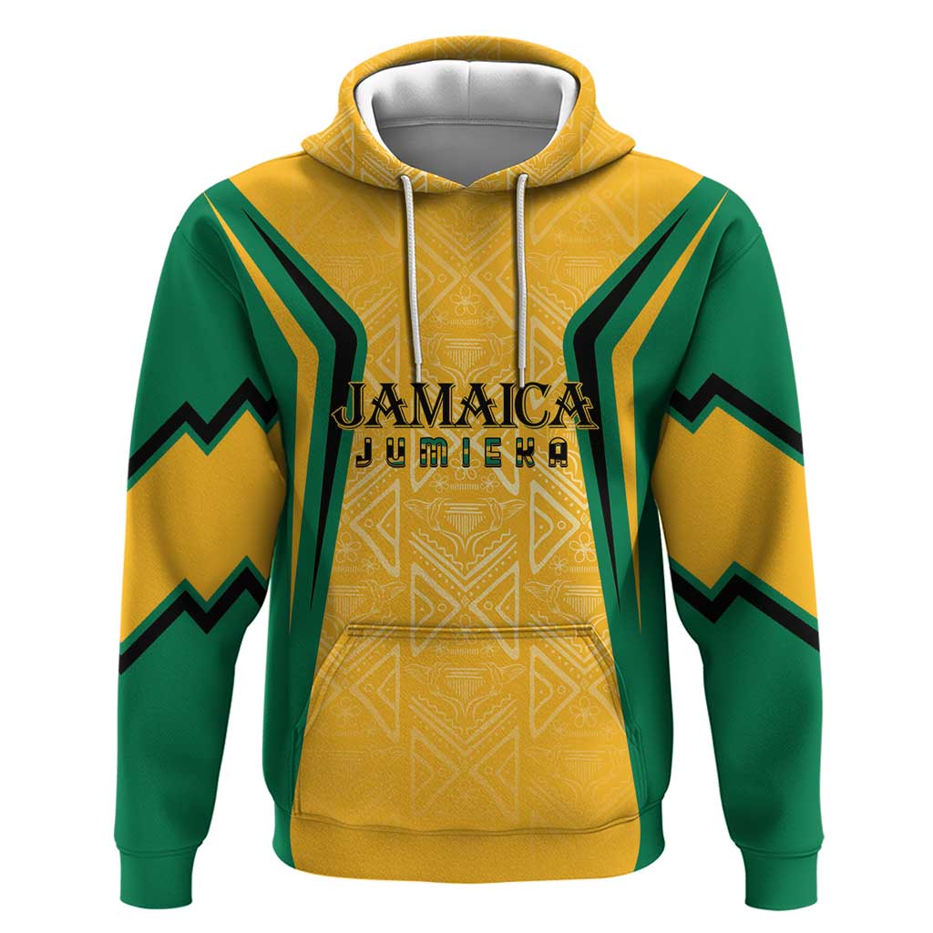 Jamaica Custom Hoodie Ethnic Motifs - Gold Accents LT7