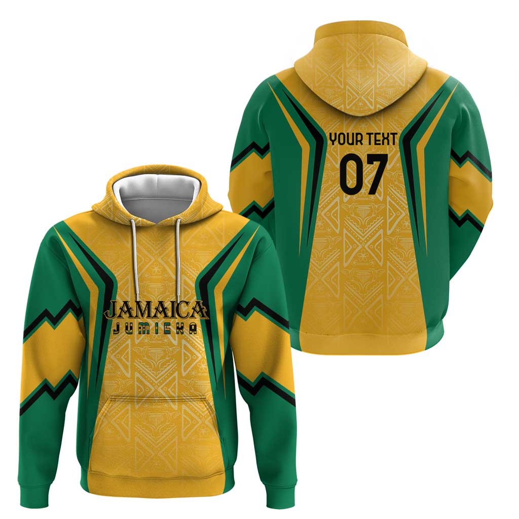 Jamaica Custom Hoodie Ethnic Motifs - Gold Accents LT7