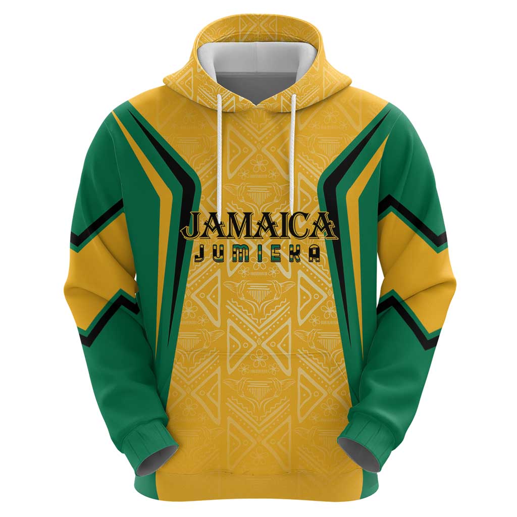 Jamaica Custom Hoodie Ethnic Motifs - Gold Accents LT7
