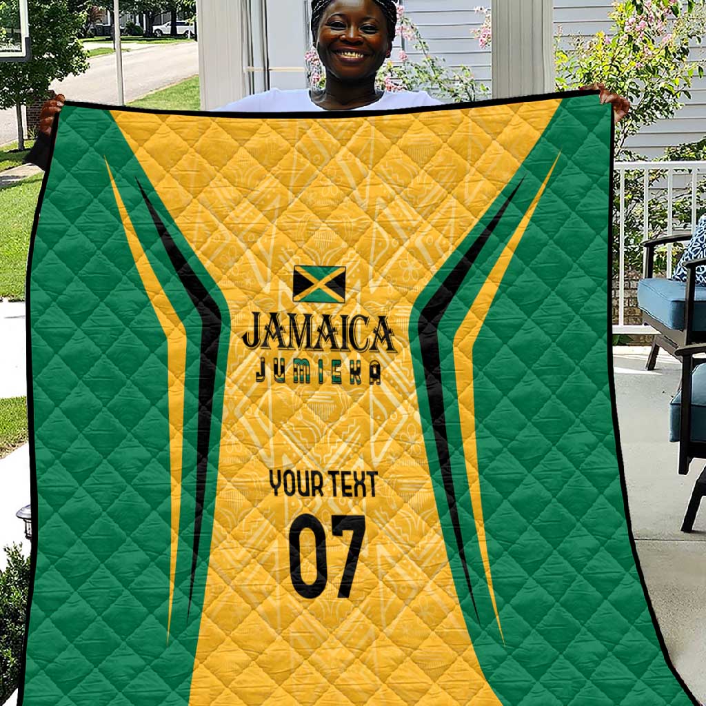 Afro-Jamaica Custom Quilt Golden Ethnic Motifs LT7