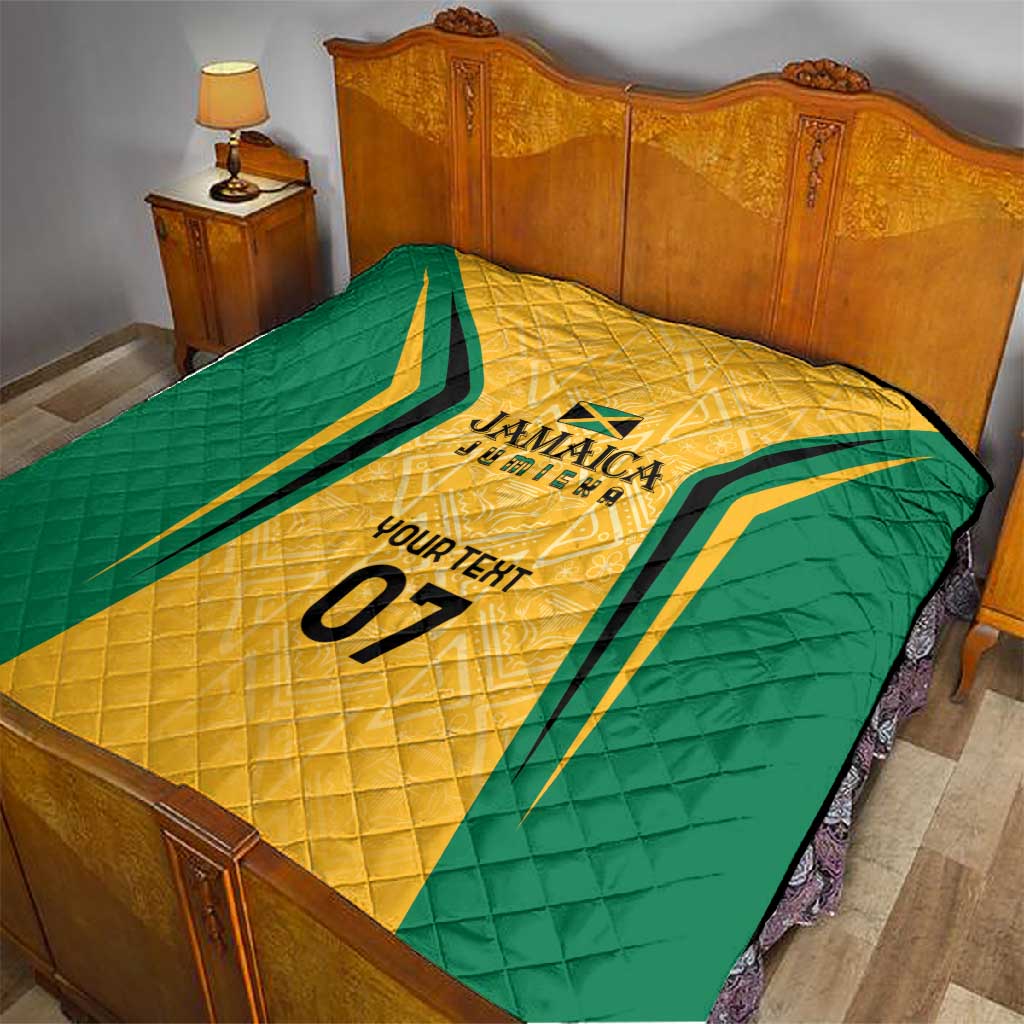 Afro-Jamaica Custom Quilt Golden Ethnic Motifs LT7