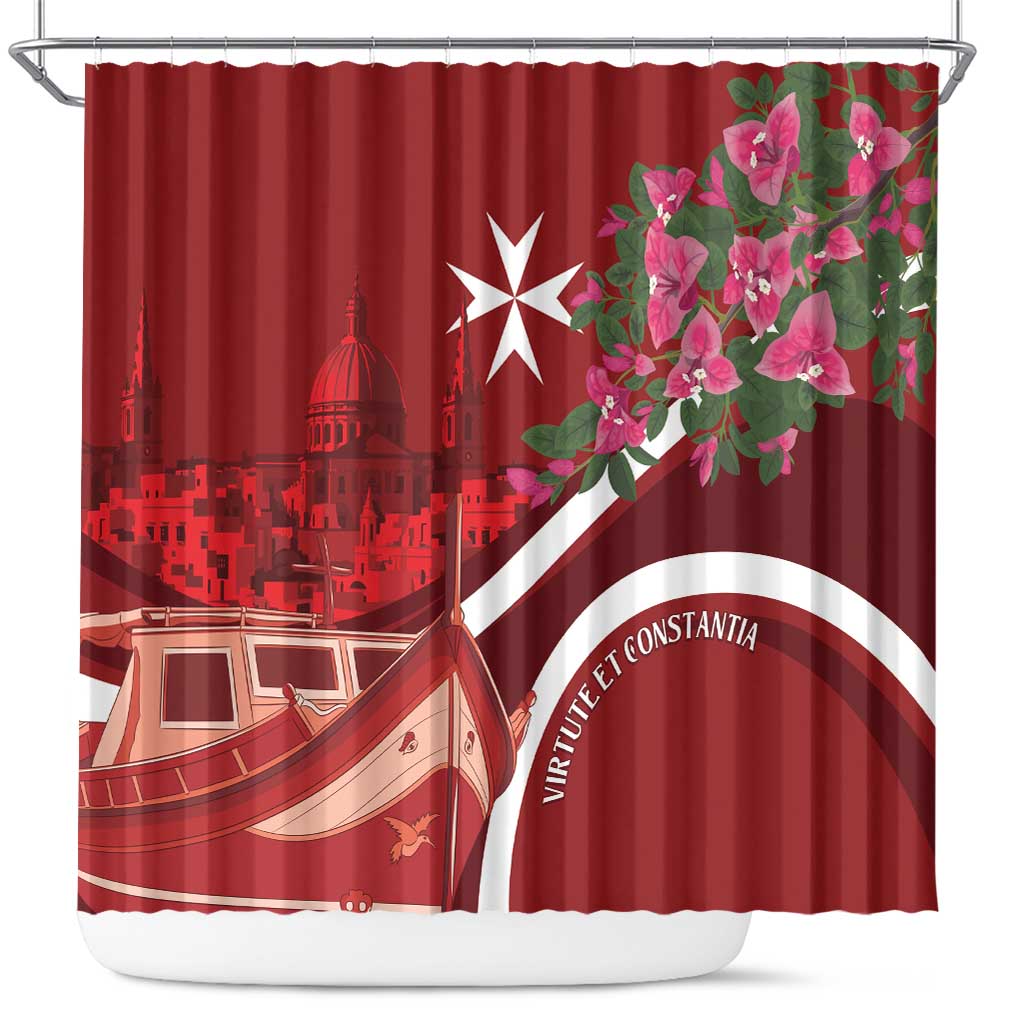 Inħobbok Malta Shower Curtain Bougainville and Luzzu LT7