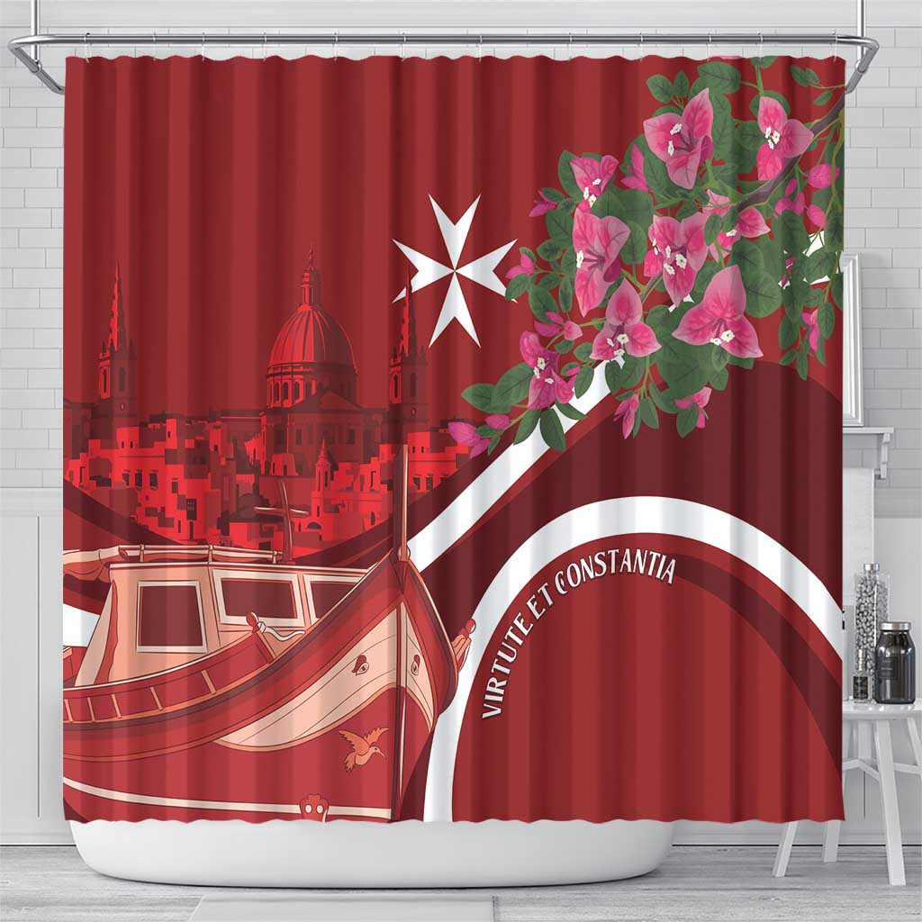 Inħobbok Malta Shower Curtain Bougainville and Luzzu LT7