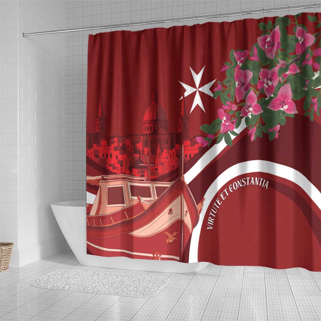Inħobbok Malta Shower Curtain Bougainville and Luzzu LT7