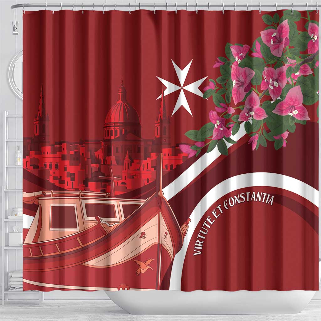 Inħobbok Malta Shower Curtain Bougainville and Luzzu LT7