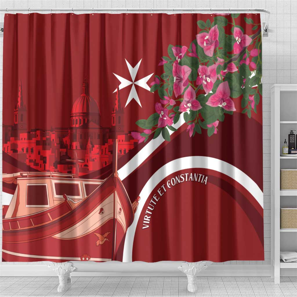 Inħobbok Malta Shower Curtain Bougainville and Luzzu LT7