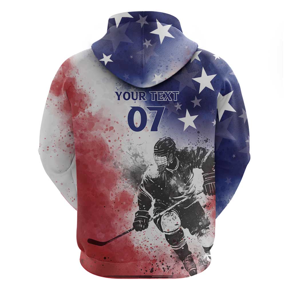 USA Ice Hockey Custom Hoodie Splash Art Abstract Style LT7