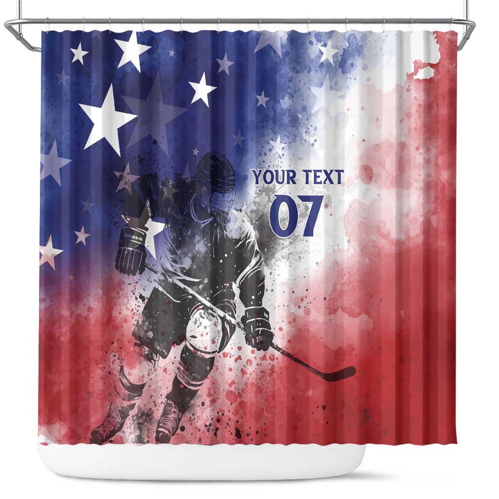 USA Ice Hockey Custom Shower Curtain Splash Art Abstract Style LT7