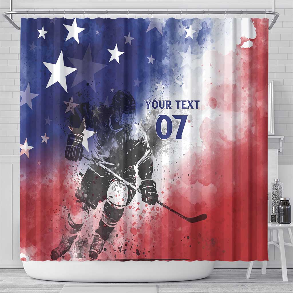 USA Ice Hockey Custom Shower Curtain Splash Art Abstract Style LT7