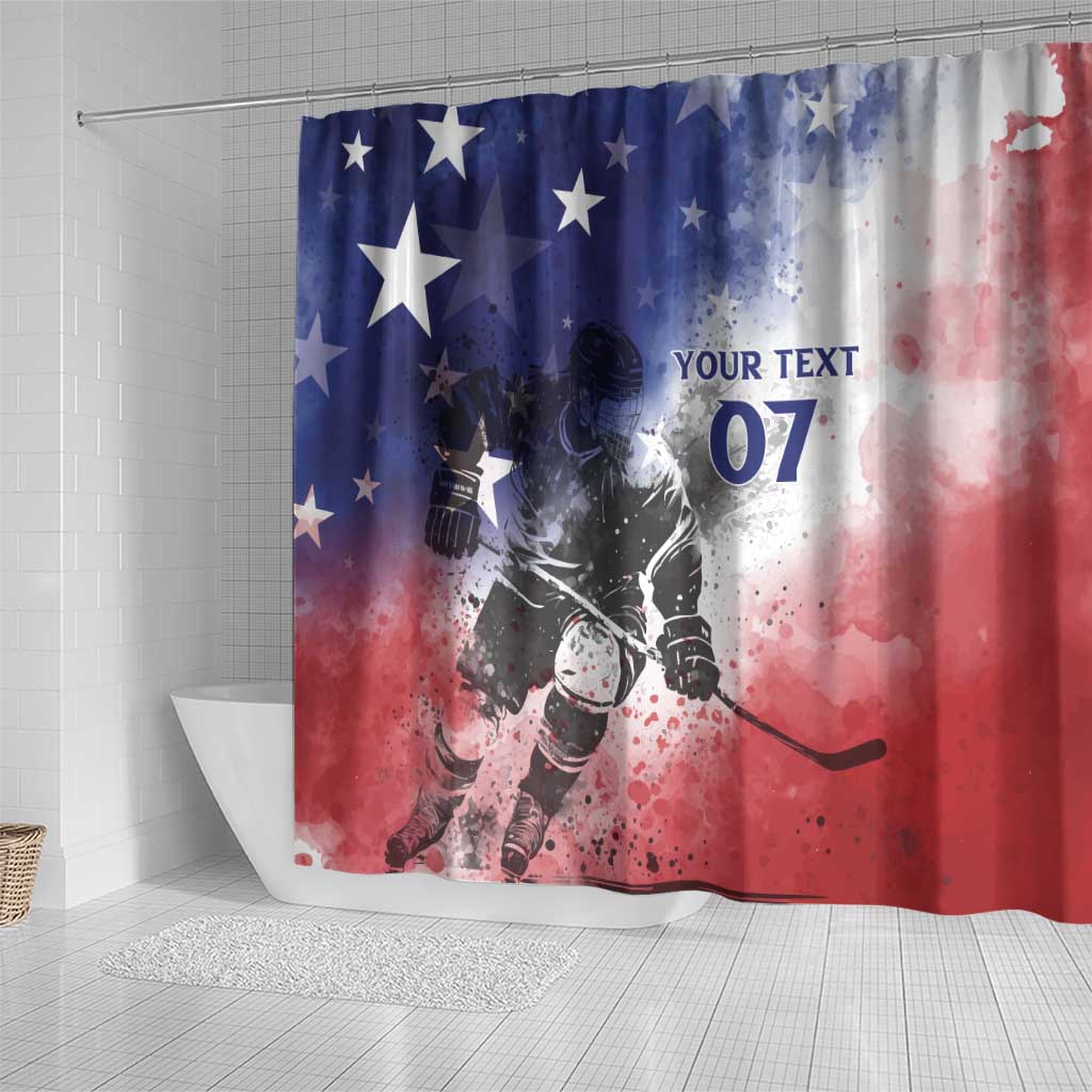 USA Ice Hockey Custom Shower Curtain Splash Art Abstract Style LT7