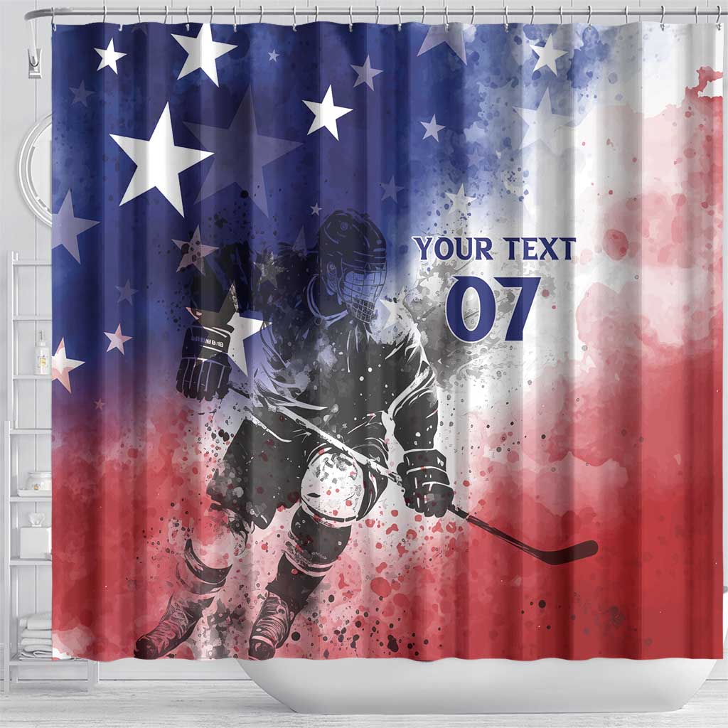 USA Ice Hockey Custom Shower Curtain Splash Art Abstract Style LT7